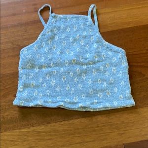 PacSun blue with daisy cropped tank top